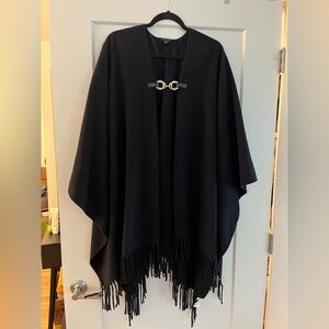 NWOT Ann Taylor Poncho with Gold Buckle